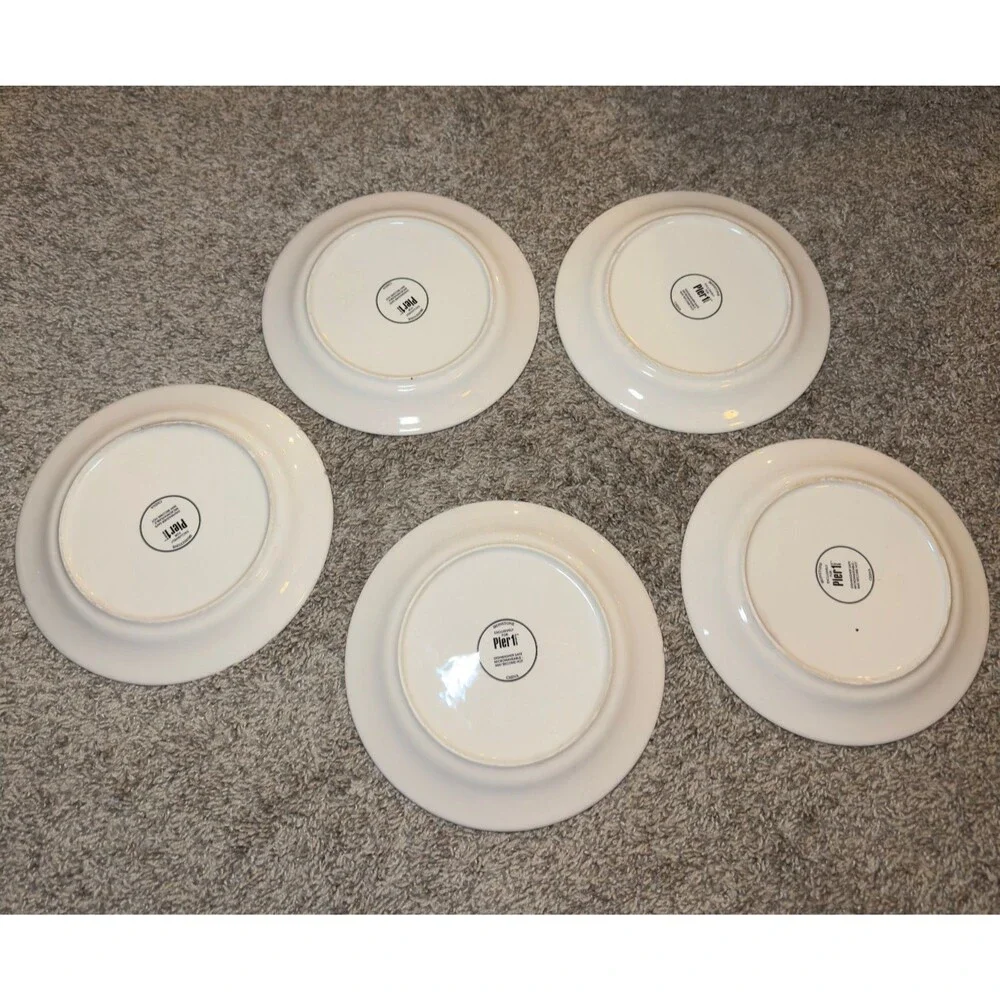 Pier 1 Plates Ironstone Set Of 5 Salad Lunch Dinner 8.5